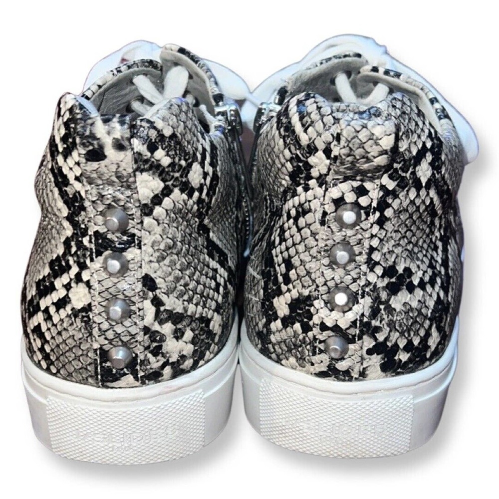 J/Slides | Gray Black Vegan Snake Print Almond To… - image 2
